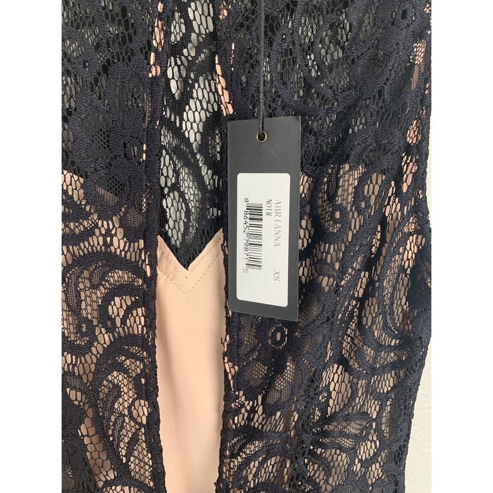 Dolce Vita Abrianna Stretch Floral Lace Mini Dress Womens XS Noir Black Short - Picture 12 of 13